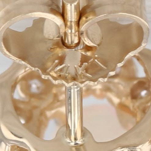 Opal Diamond Halo Stud Earrings 14k Yellow Gold Studs