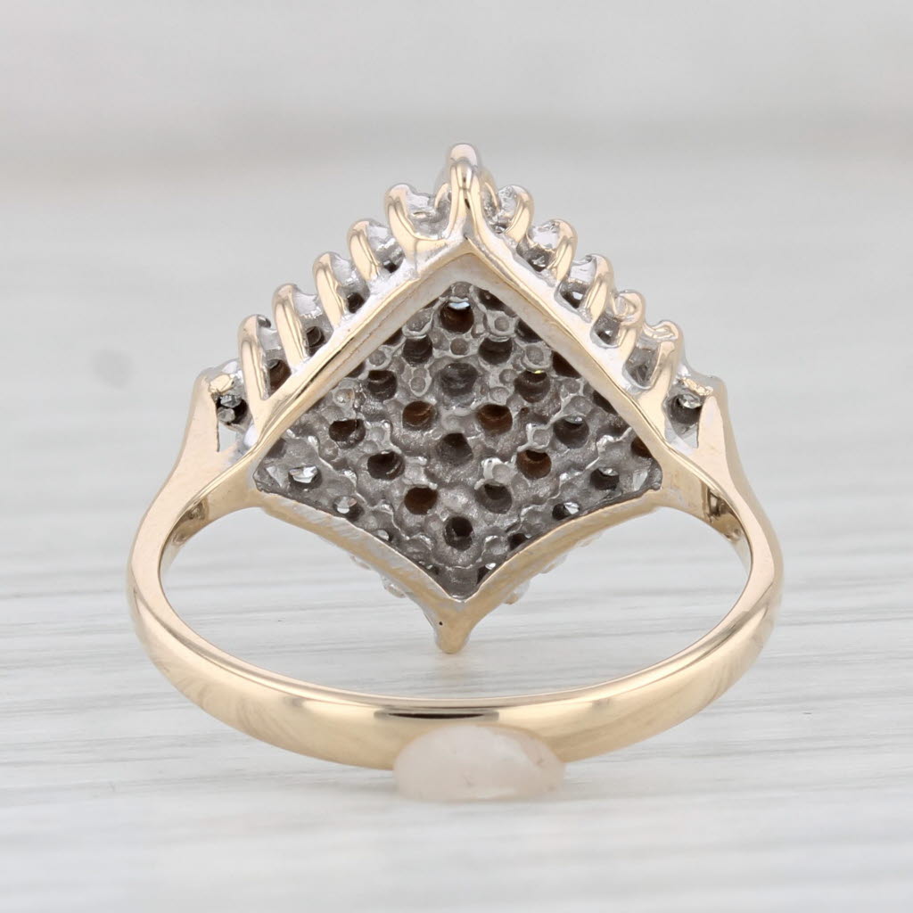 Light Gray 0.35ctw Diamond Cluster Ring 14k Yellow Gold Size 6.75