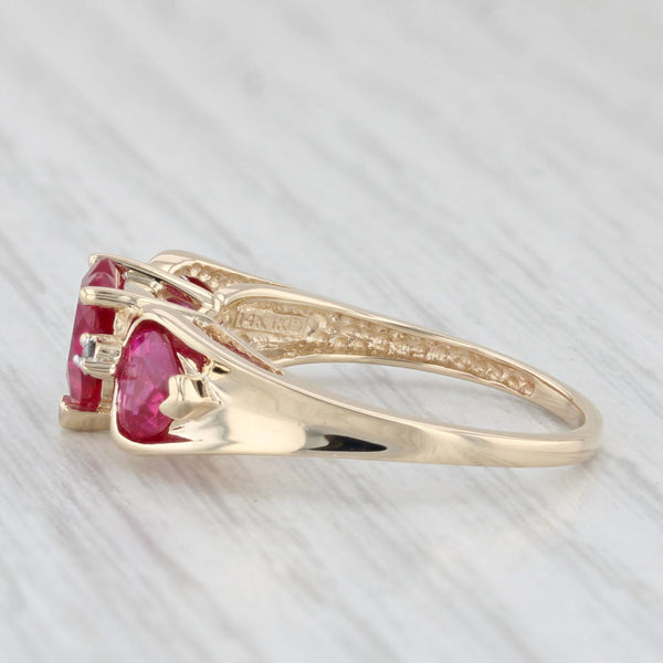 2.77ctw Lab Created Ruby Heart Diamond Ring 14k Yellow Gold Size 7