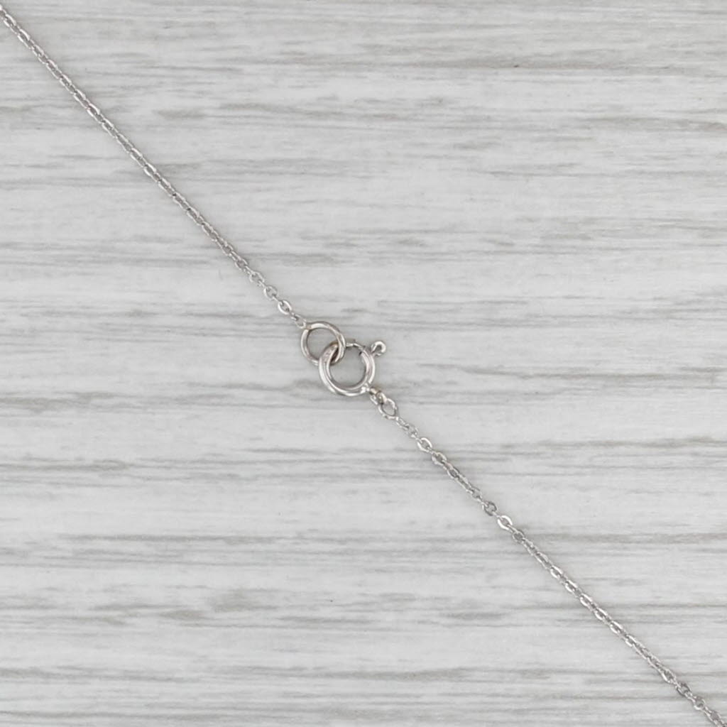 16.25" 1.1mm Cable Chain Necklace 14k White Gold