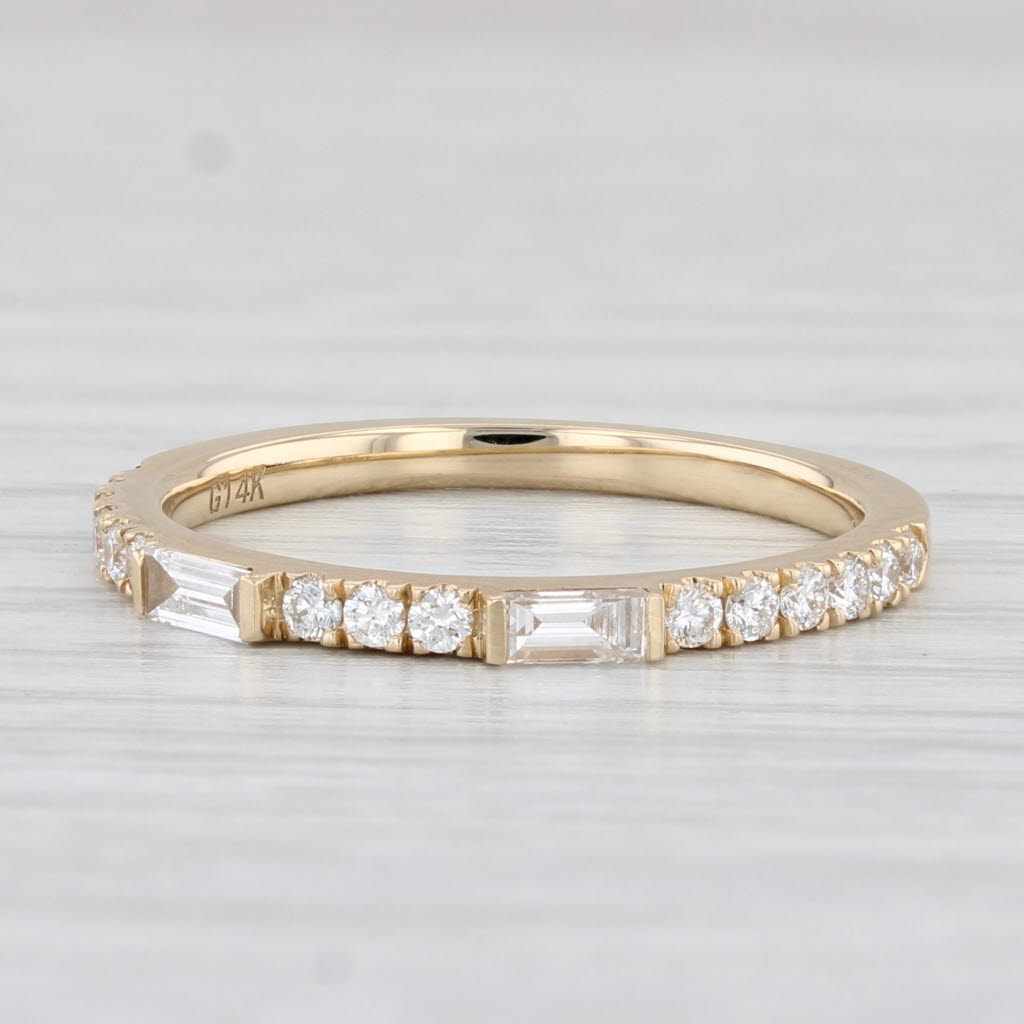 Light Gray New 0.35ctw Stackable Diamond Ring 14k Yellow Gold Size 6.75 Wedding Band