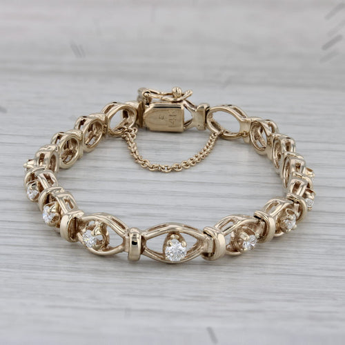 Gray 0.50ctw Diamond Tennis Bracelet 14k Yellow Gold 6.75" 5.8mm