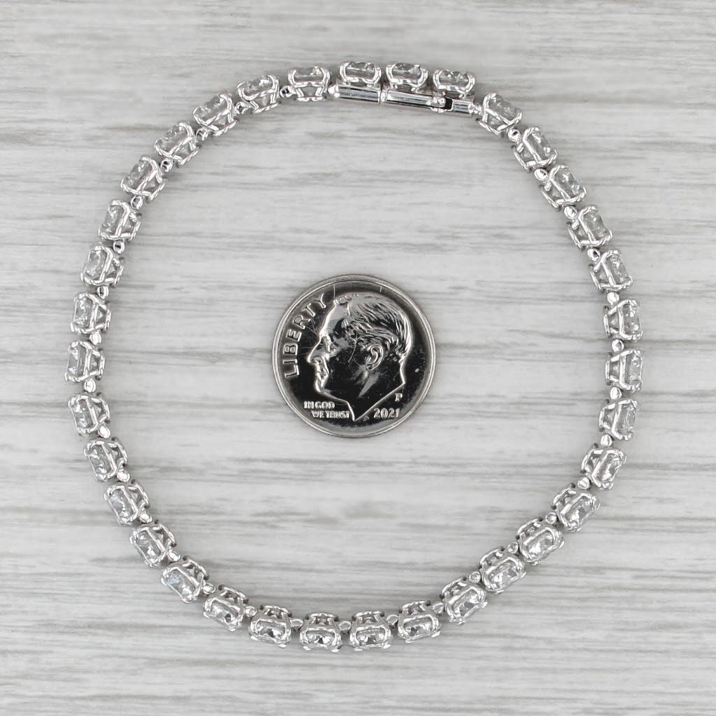 15ctw VS2 Lab Grown Diamond Tennis Bracelet 18k White Gold 7" 5mm