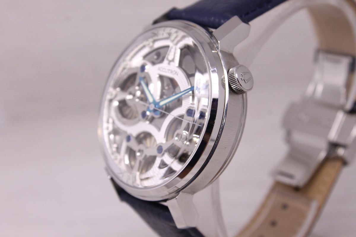 Bulova Accutron Electrostatic Spaceview Evolution Blue 43.5mm 26A209 Box & More