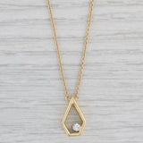 Framed 0.15ct Diamond Pendant Necklace 18k 14k Yellow Gold 15" Cable Chain