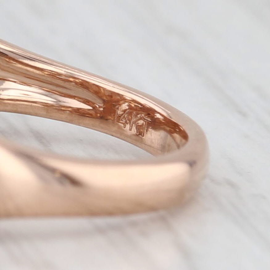 Light Gray Le Vian Smoky Quartz Diamond Halo Ring 14k Rose Gold Size 7