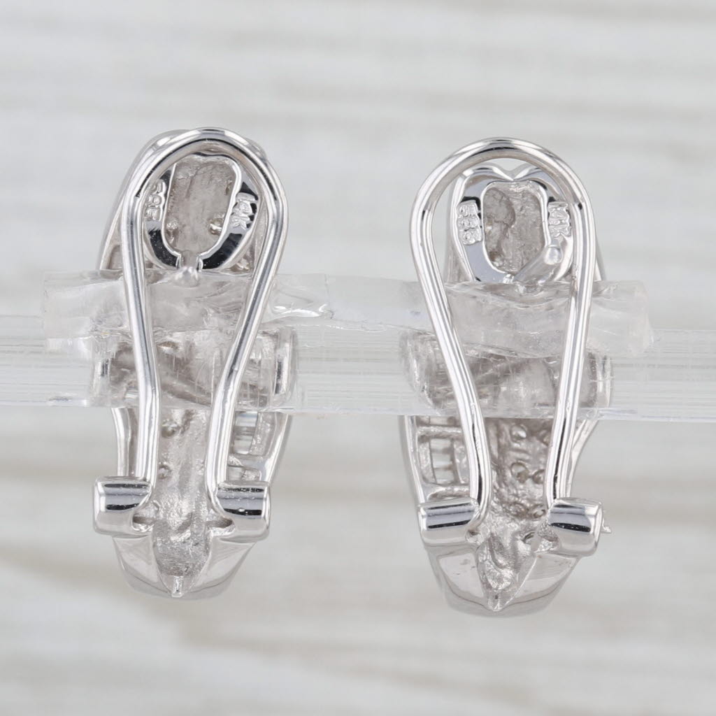 0.62ctw Diamond Drop Earrings 14k White Gold Omega Backs