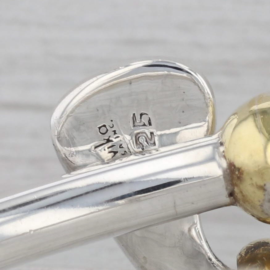 Gray Navika Golf Club Ball Bangle Bracelet Sterling Silver Gold Toned Statement