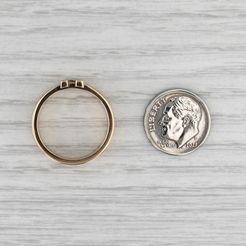 Louis Vuitton Empreinte LV Band Ring 18k Yellow Gold Size 8.5 58 Stackable