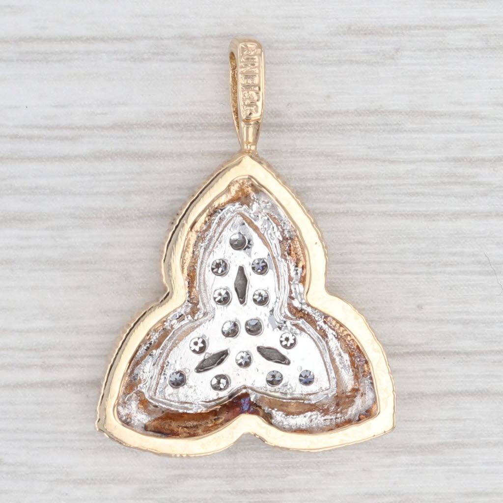 Light Gray 0.18ctw Diamond Celtic Trinity Knot Pendant 14k Yellow White Gold