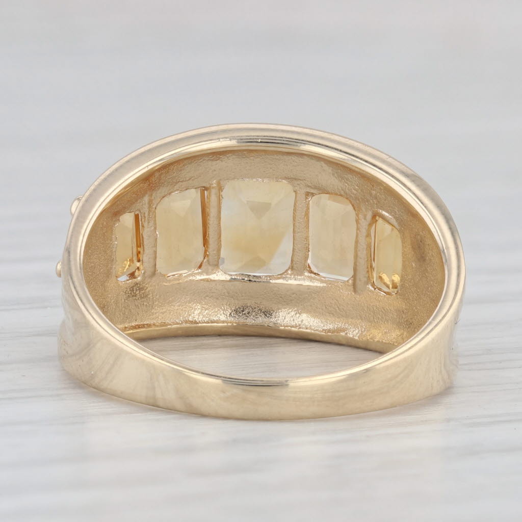 Light Gray 3.75ctw Graduated Citrine Ring 10k Yellow Gold Size 7