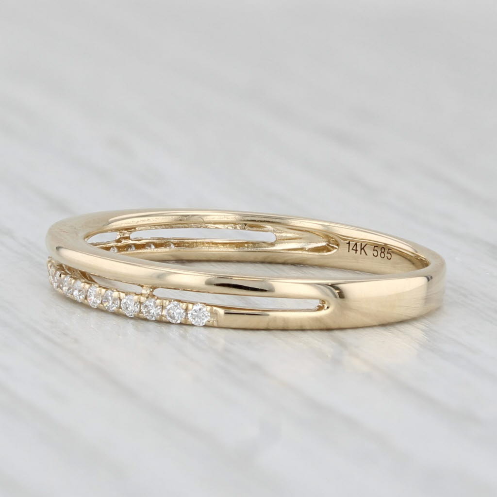 Light Gray New 0.11ctw Diamond Wedding Band 14k Gold Stackable Anniversary Ring Size 6.5
