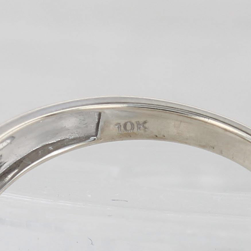 Light Gray 0.17ctw Black White Diamond Ring 10k White Gold Size 7 Stackable
