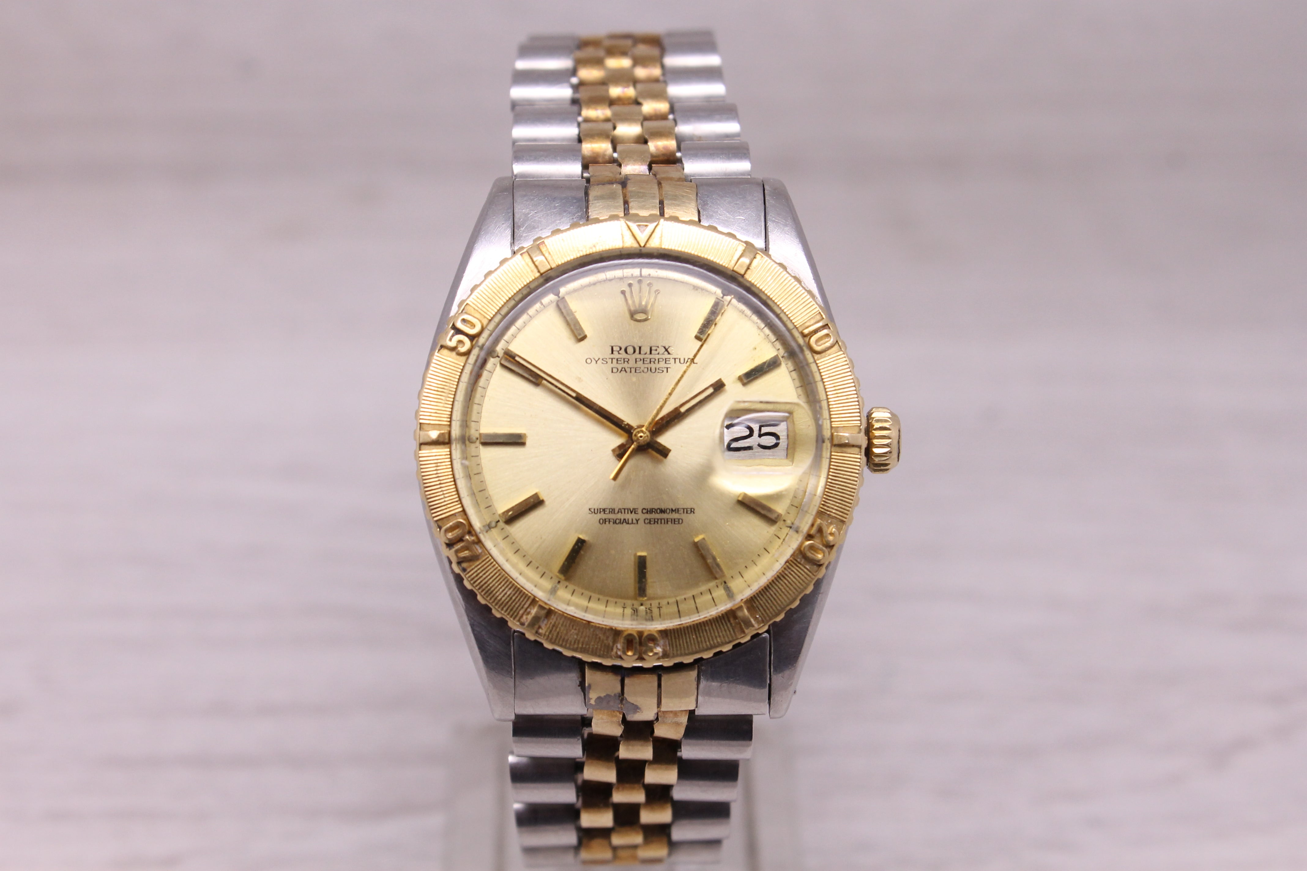 Vintage 1966 Rolex Datejust Turn-O-Graph Mens 14k & Steel 36mm Watch Original