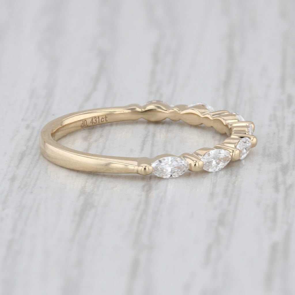 New 0.43ctw Lab Grown Diamond Wedding Band 14k Yellow Gold Stackable Ring Sz 6.5