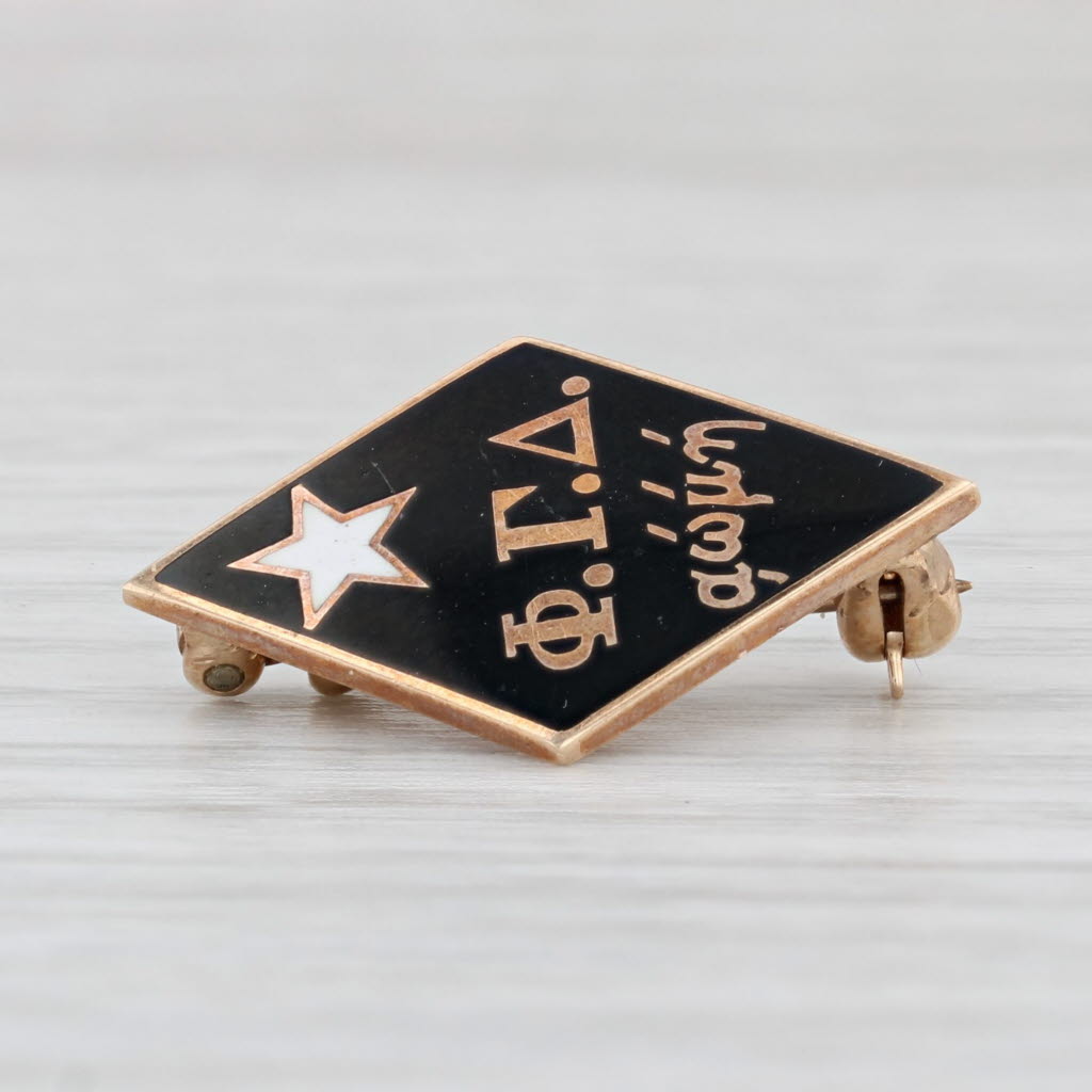 Fraternity Pin Vintage Phi Gamma Delta Fraternity Pin 10k Gold Greek Star Badge ...