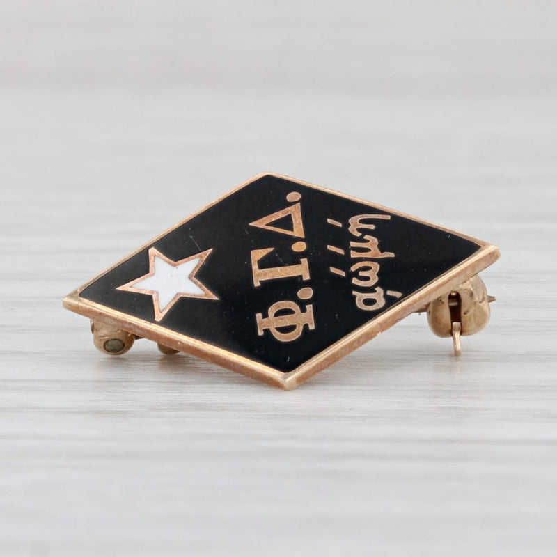Light Gray Vintage Phi Gamma Delta Fraternity Pin 10k Gold Greek Star Badge