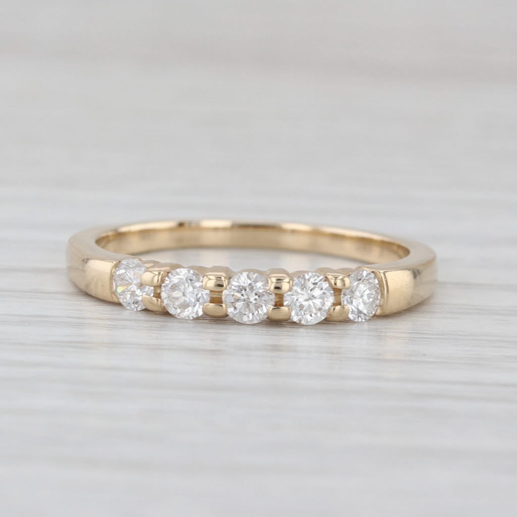 0.40ctw Diamond Wedding Band Stackable Ring 14k Yellow Gold Size 7