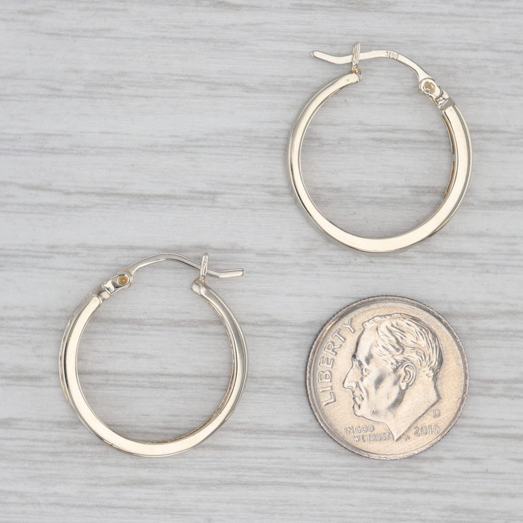 Gray 0.50ctw Diamond Hoop Earrings 14k Yellow Gold Snap Top Round Hoops