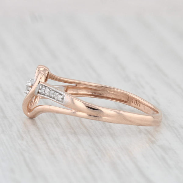 Diamond Heart Ring 10k Rose Gold Size 7.5 Promise