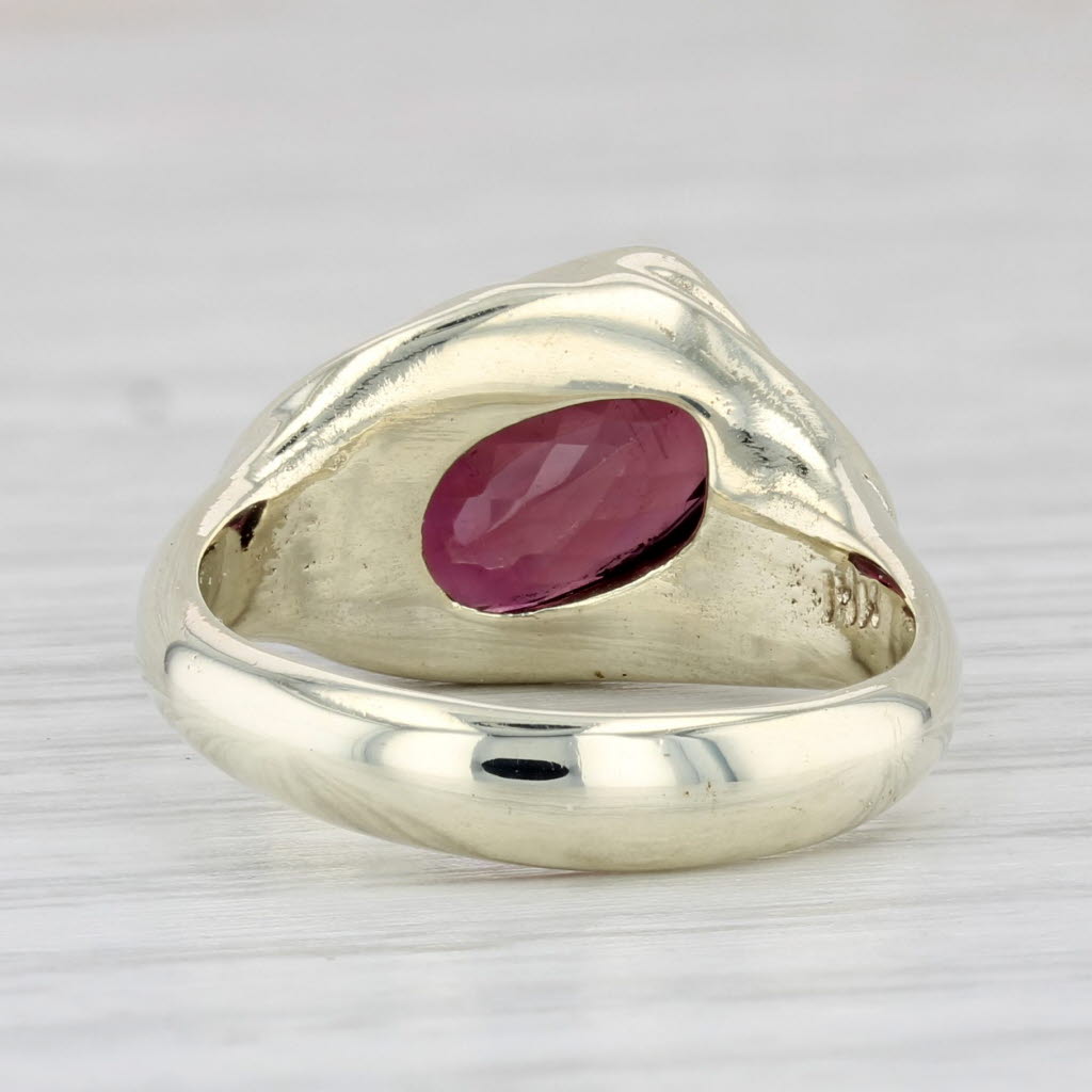 Light Gray 2.70ct Rubelite Tourmaline Ring 14k Yellow Gold Size 5.5 Oval Solitaire