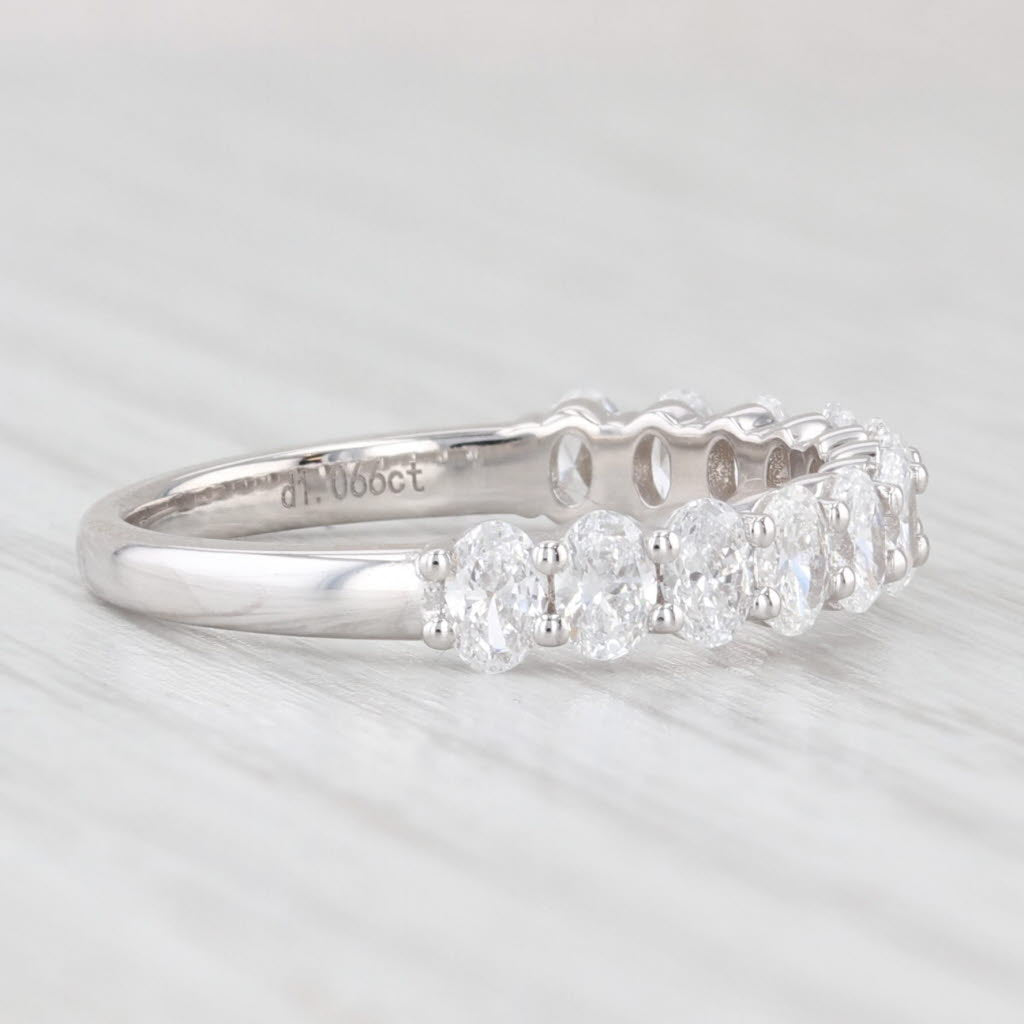 Light Gray New 1.06ctw Lab Grown Diamond Wedding Band 14k White Gold Stackable Ring Sz 6.5