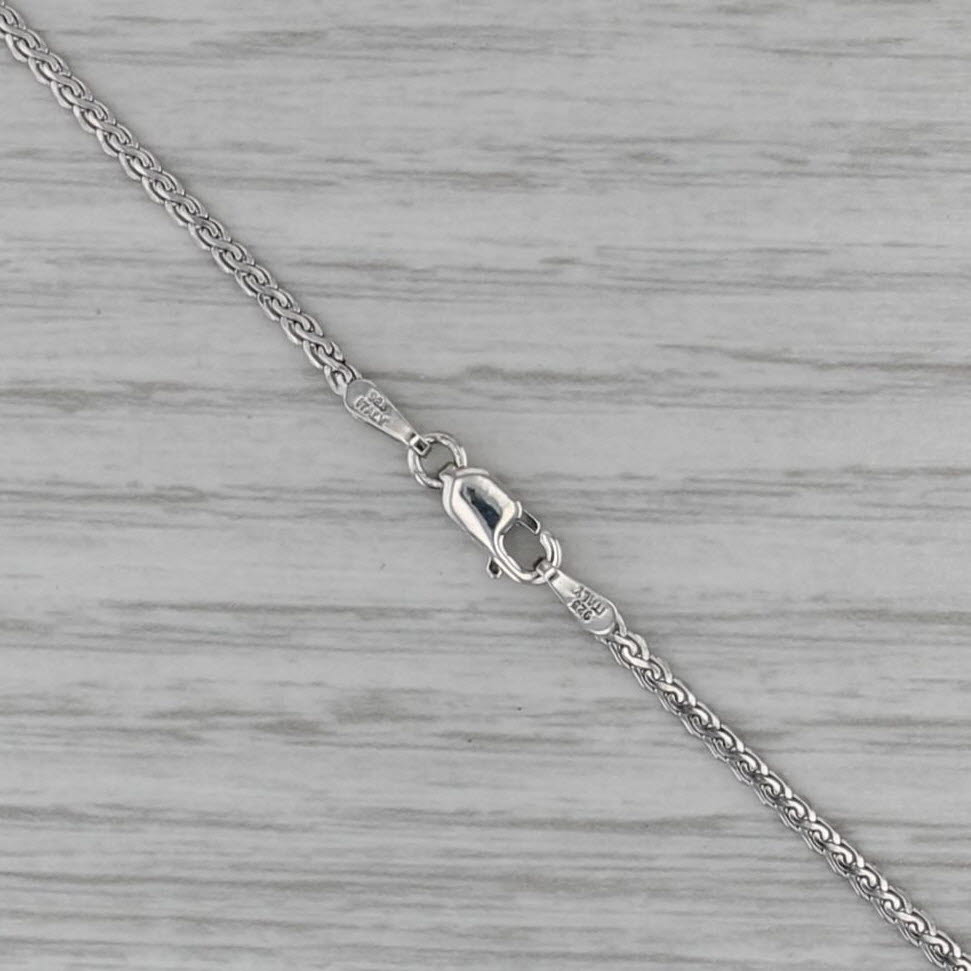 0.18ctw Black White Diamond Bypass Necklace Sterling Silver 17.75" S-Link Chain