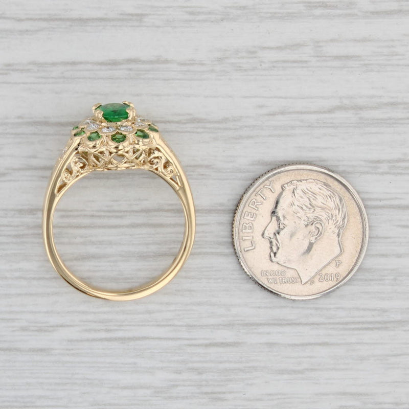 Light Gray Beverley K 1.63ctw Tsavorite Green Garnet Diamond Ring 18k Yellow Gold Size 6.75