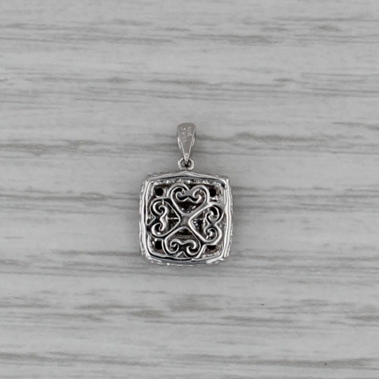 0.35ctw Black White Diamond Pendant 10k White Gold Small Drop
