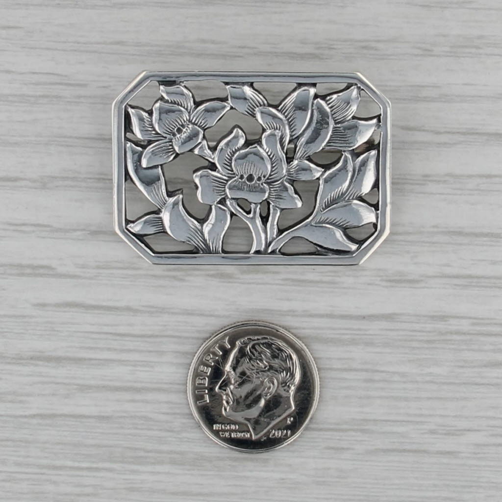 Vintage Flower Brooch Sterling Silver Denmark Floral Pin Eiler & Marloe