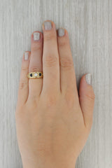 Dark Gray 0.65ctw Blue Sapphire Diamond Ring 14k Yellow Gold Size 6.75 Stackable