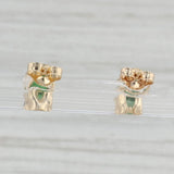 Light Gray Green Tsavorite Garnet Stud Earrings 14k Yellow Gold Oval Cabochon Studs