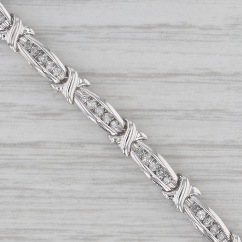 Gray 0.75ctw Diamond Tennis Bracelet 10k White Gold 6.75" 4.6mm