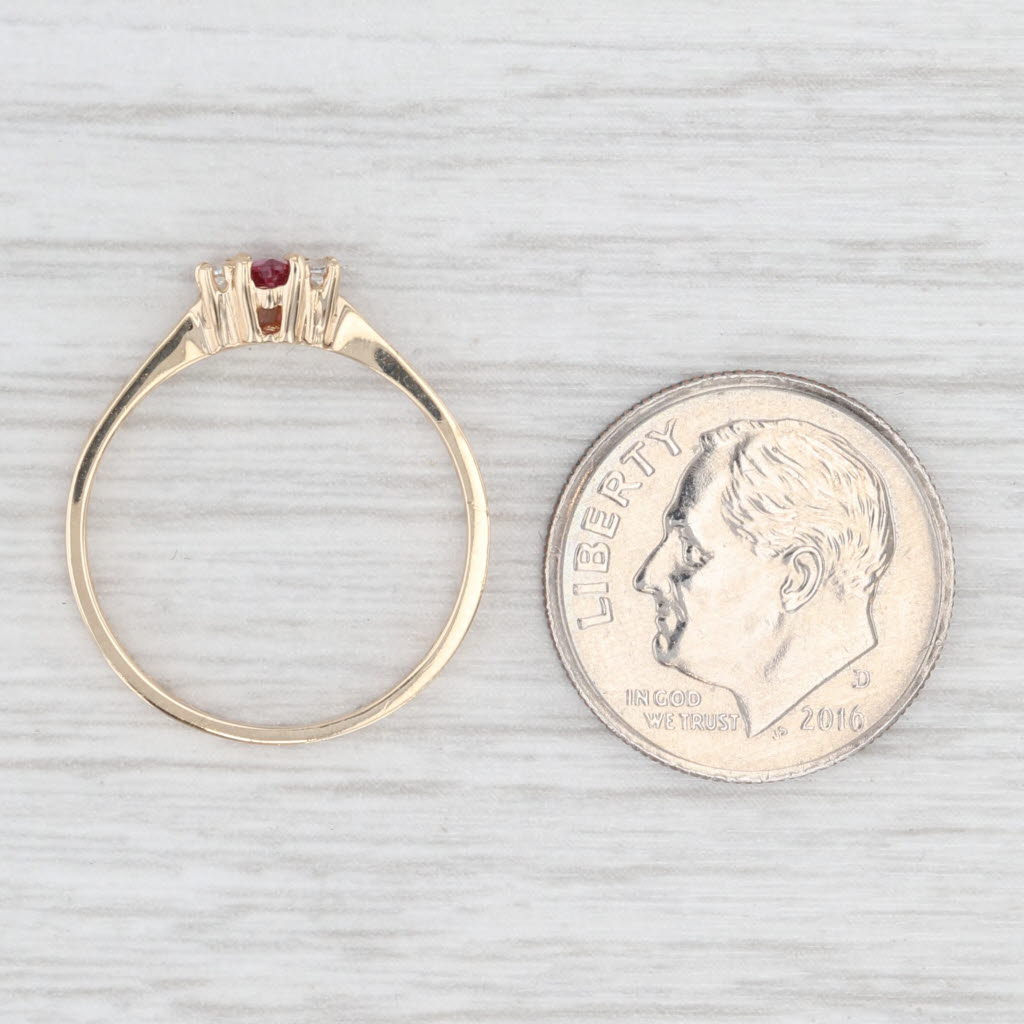 Light Gray Marquise Ruby Cubic Zirconia Ring 10k Yellow Gold Size 9.75