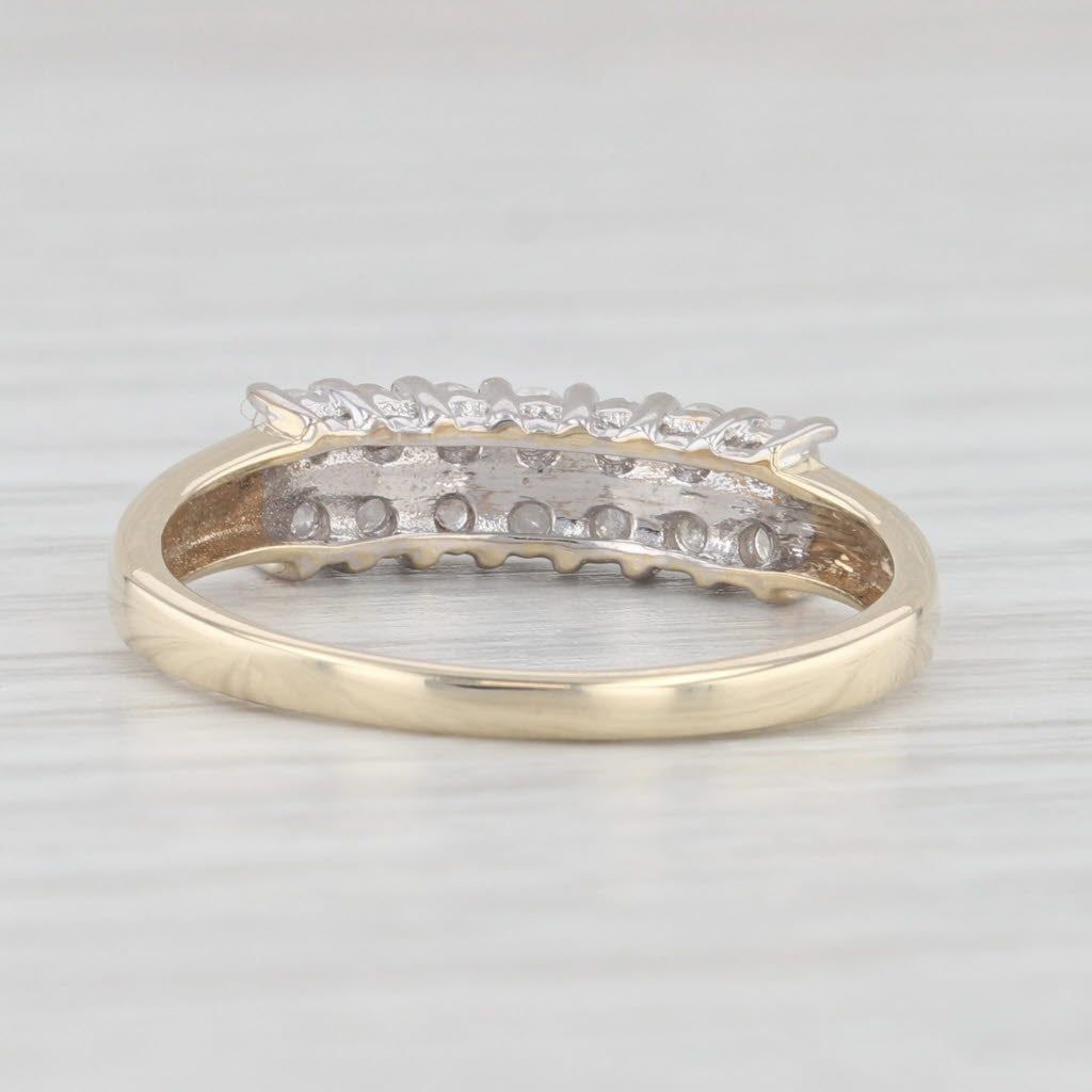 Light Gray 0.40ctw Diamond Wedding Anniversary Ring 10k Yellow Gold Size 7 Stackable