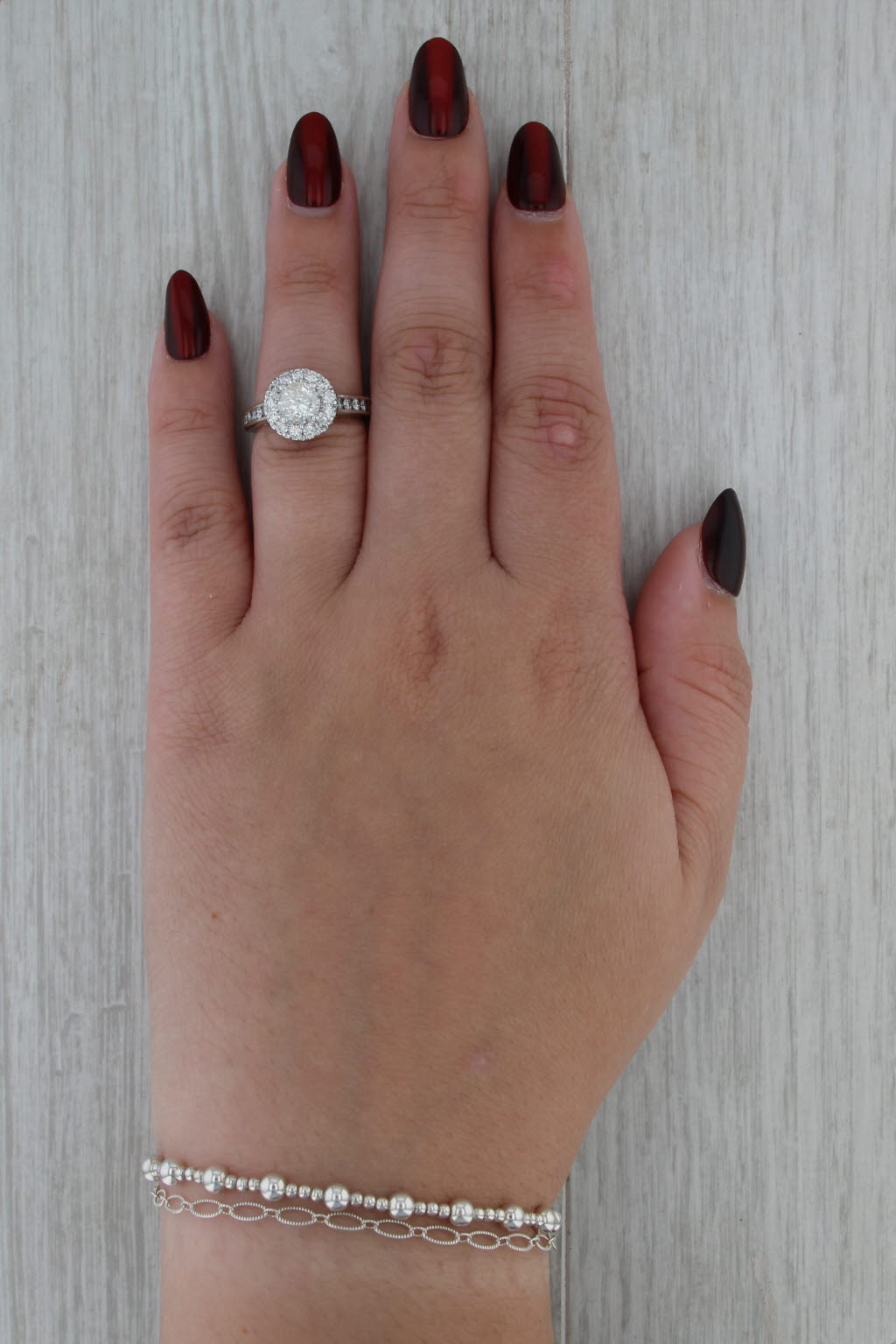 1.93ctw Round Diamond Halo Engagement Ring 14k White Gold Size 5 Cathedral Band