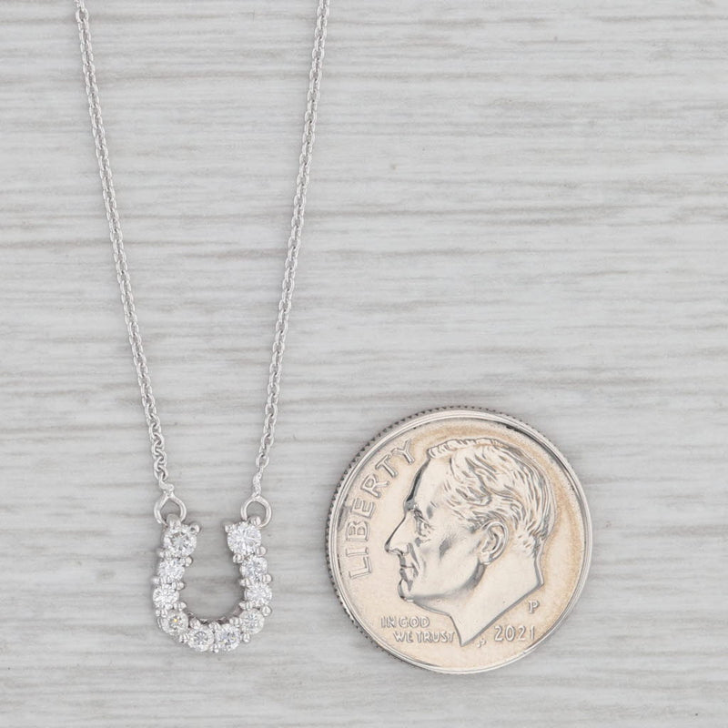 Roberto Coin 0.39ctw Diamond Horseshoe Pendant Necklace 18k White Gold 16.25"
