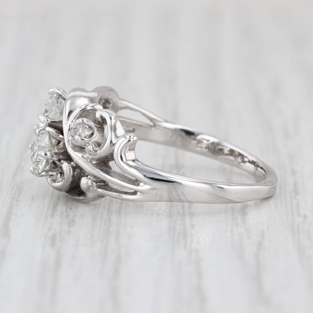 Vintage 0.86ctw Diamond Ring 14k White Gold Size 9 Anniversary
