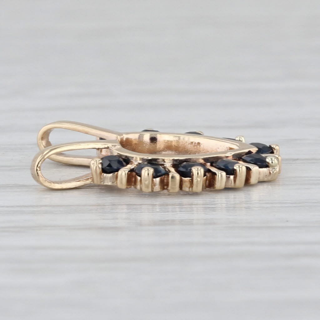 0.40ctw Blue Sapphire Open Heart Enhancer Pendant 10k Yellow Gold