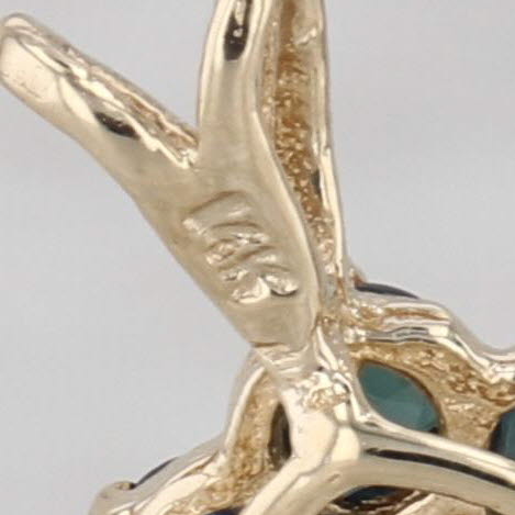 2.31ctw Blue Sapphire Diamond Halo Pendant 14k Yellow Gold