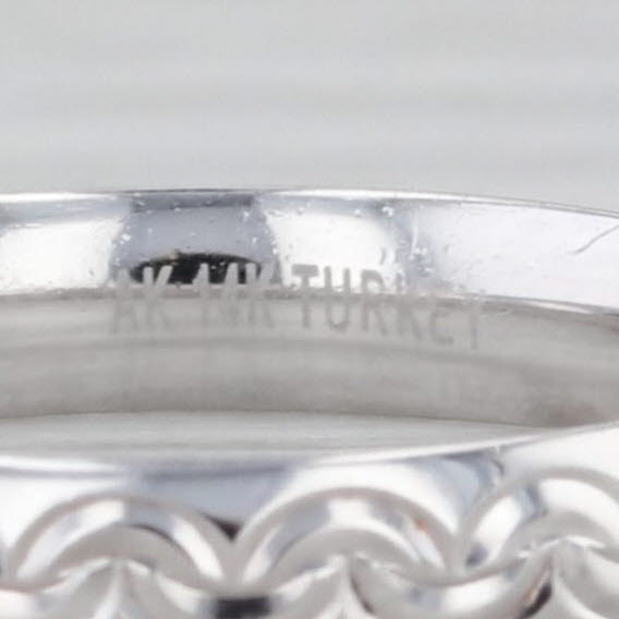 Woven Pattern Band Ring 14k White Gold Size 5 Stackable Wedding