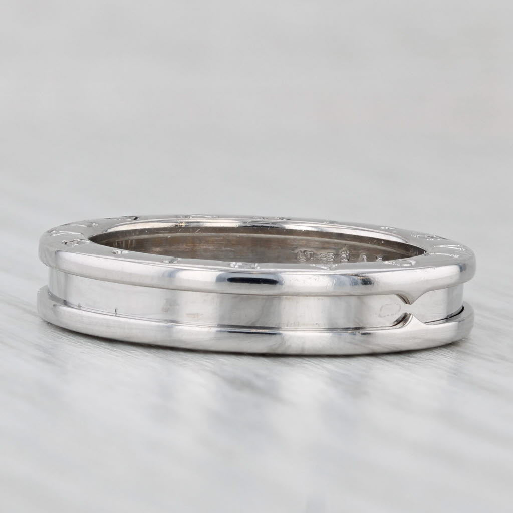 Light Gray Bulgari B Zero One Band 18k White Gold Ring Size 8.5 58 Stackable