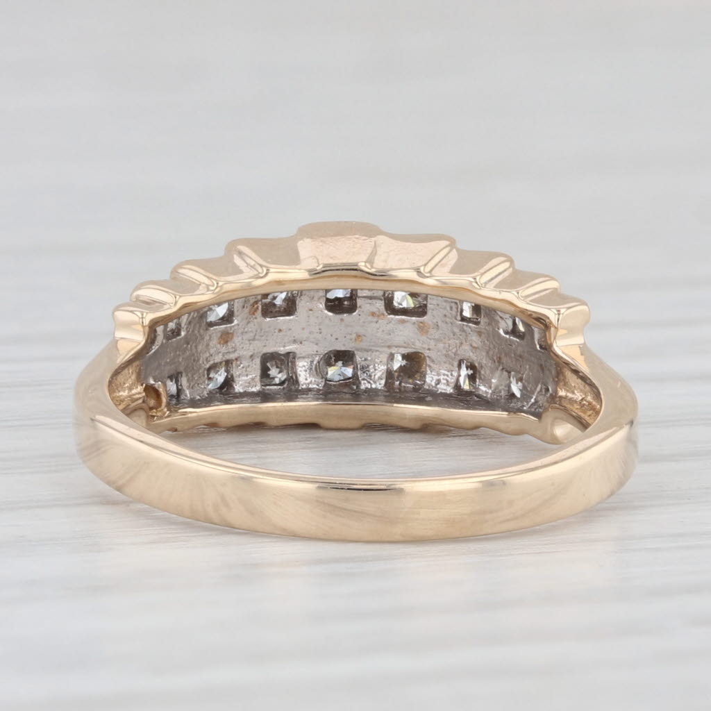 Light Gray 0.40ctw Diamond Tiered Ring 14k Yellow Gold Size 7