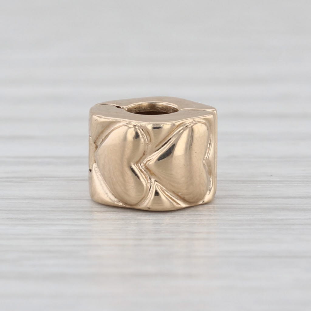 Authentic Pandora Heart Clip Bead Charm 14k Gold 750243 ALE