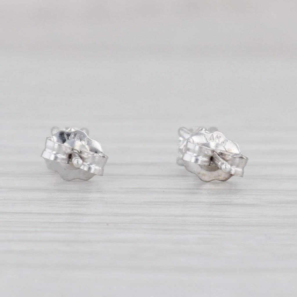 Light Gray New 0.26ctw Diamond Stud Earrings 14k White Gold Round Solitaires