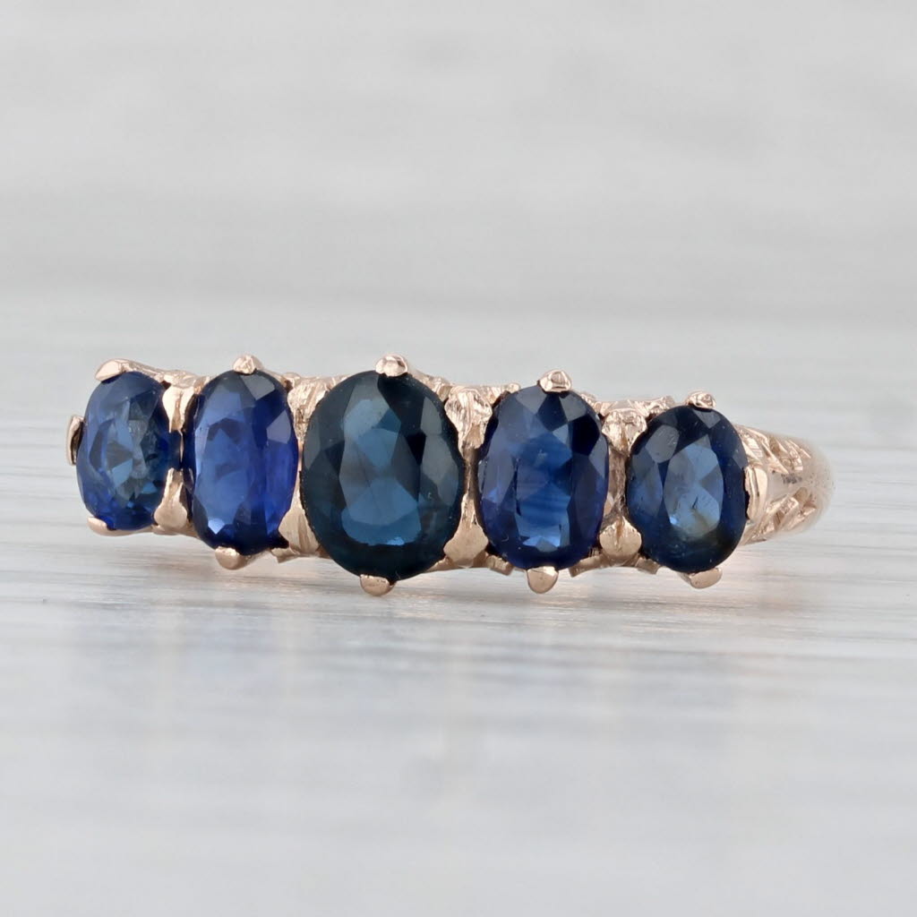 Light Gray Antique Sapphire 2.43ctw Ring 14k Rose Gold Size 9.75 Stackable GIA
