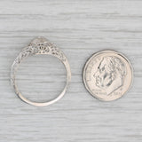 Gray Art Deco 0.15ct VS2 Diamond Engagement Ring 18k Gold Sz 6 Old Euro Cut Solitaire