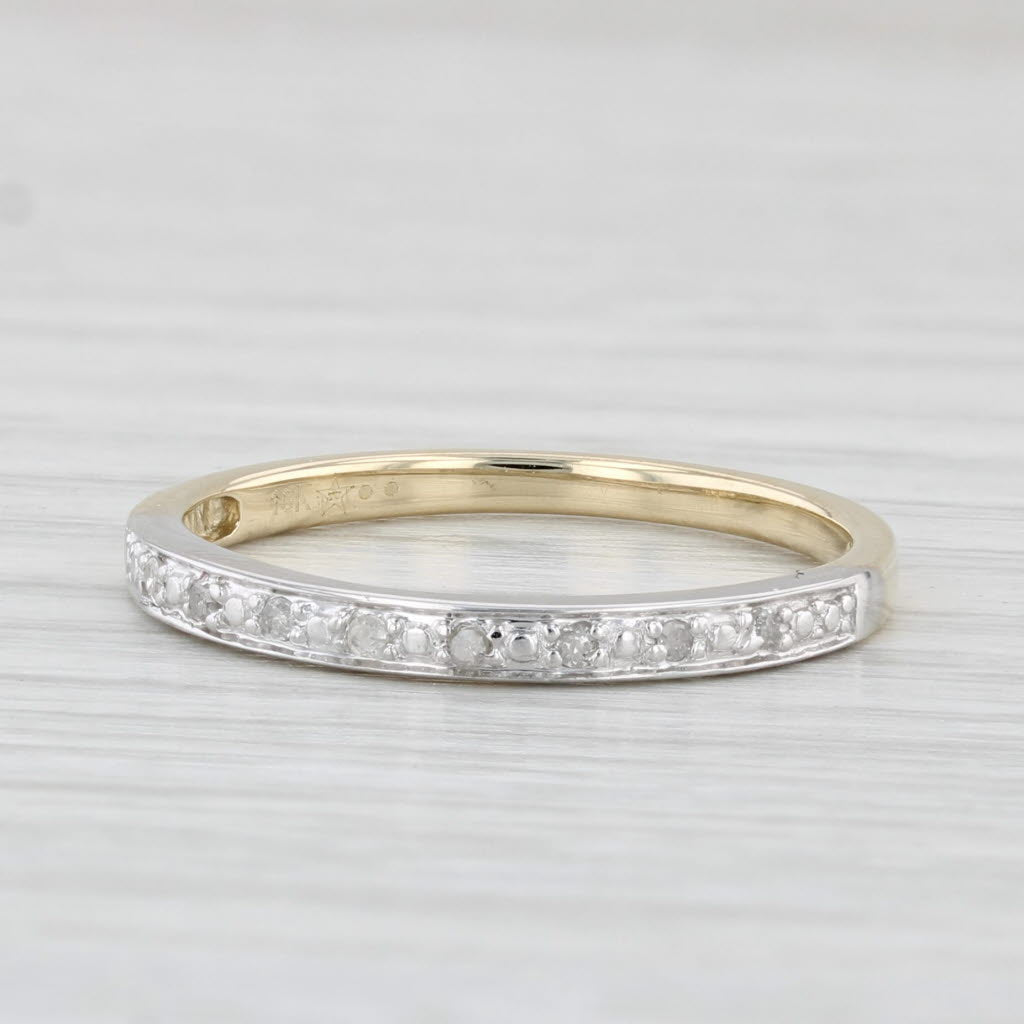 Light Gray Diamond Wedding Band 10k Yellow Gold Size 7 Stackable Ring