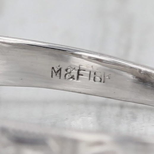 Vintage Art Deco 0.36ctw Diamond Engagement Ring 18k White Gold Size 6 Filigree