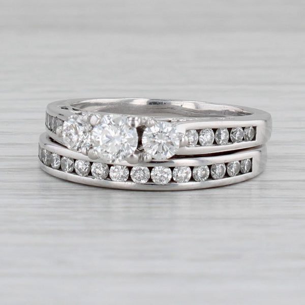 Past Present Future 1.23ctw Diamond Engagement Ring Wedding Band Set 14k Gold